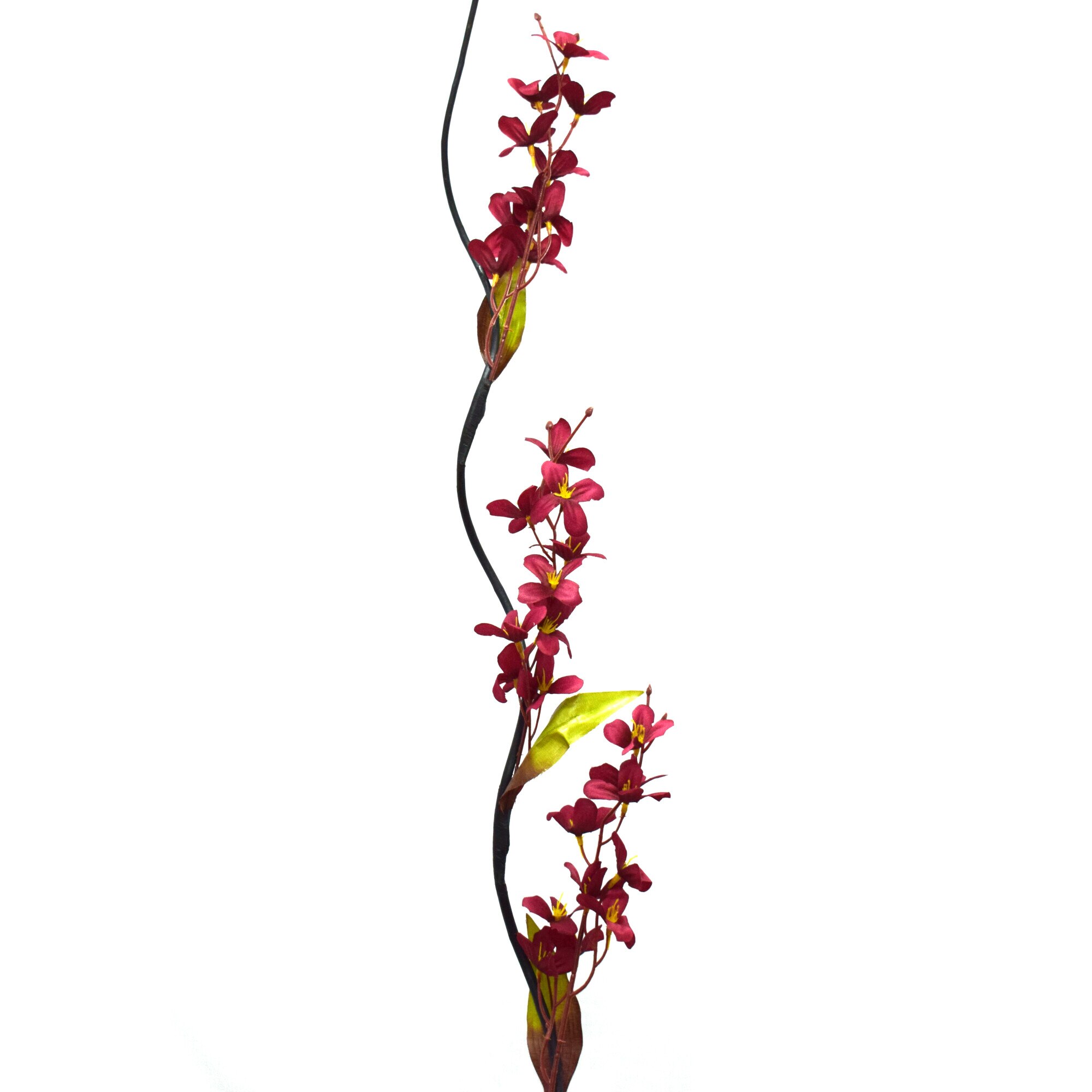Set 5 plante artificiale din plastic si lemn, Naimeed D3040, culoare Rosu, 150 x 10 cm